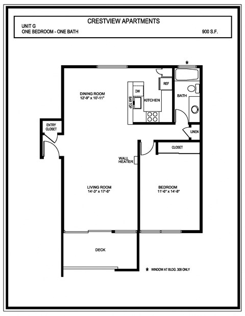 the floor plan of the one bedroom one bath floor plan for a roommates house